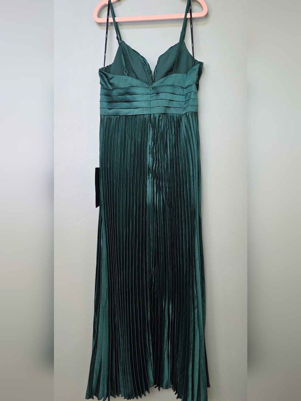 Lulus Fabulous Perfection Emerald Green Satin Pleated Midi Dress - Small - NWT! - Picture 8 of 11